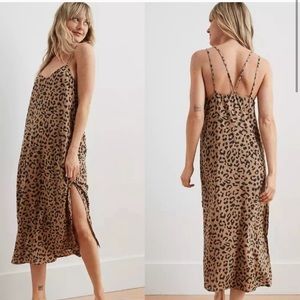 NWT Aerie Leopard Print Midi Slip Dress Sz S